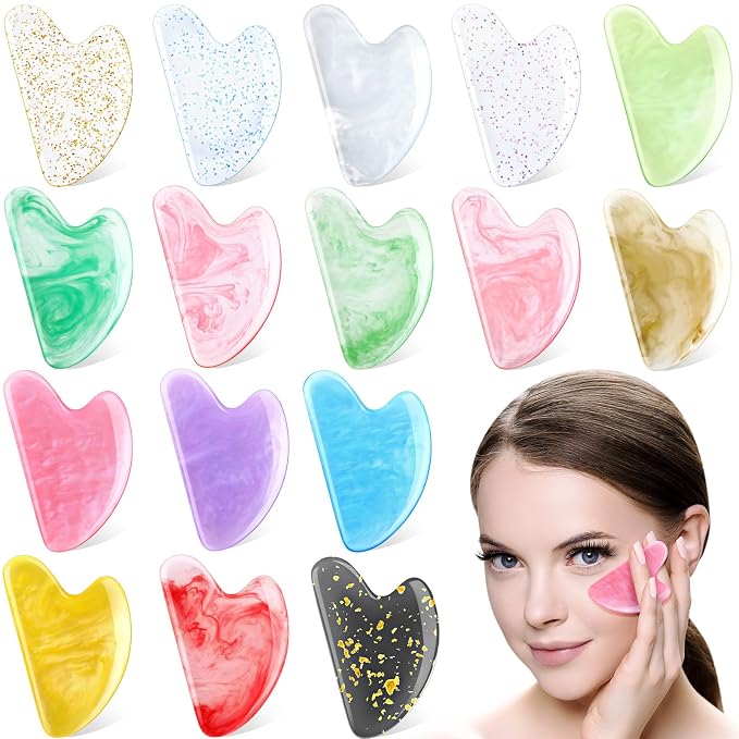 Sherr 16 Pcs Gua Sha Facial Tools Gua Sha Stone Facial Massage Tools Face - Image 8