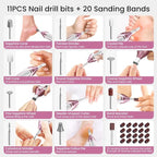 36-Piece Professional Manicure Pedicure Kit-Cordless Electric Nail File Kit - Image 4