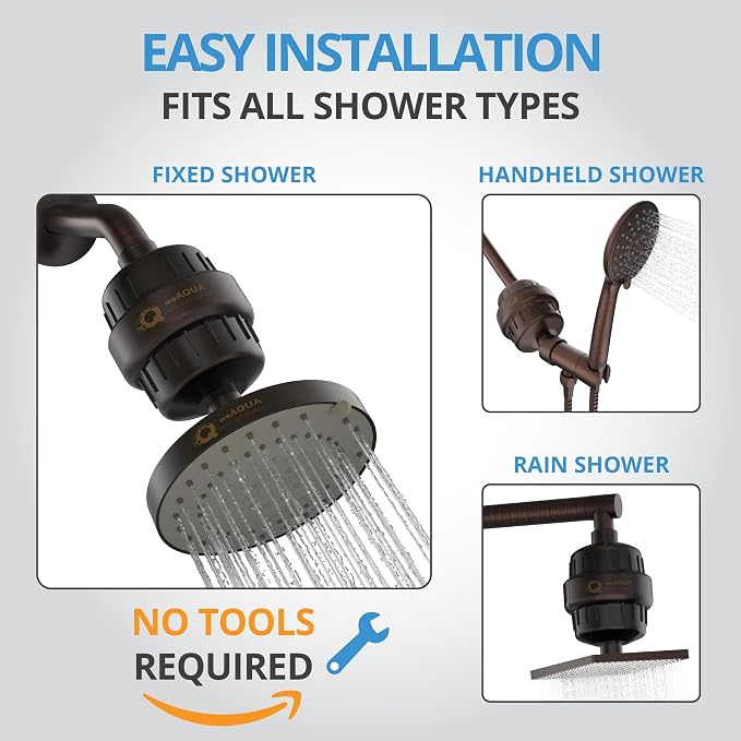 weAQUA Heavy Duty Shower Filter Family 2 PACK – 99% Removal - Image 7