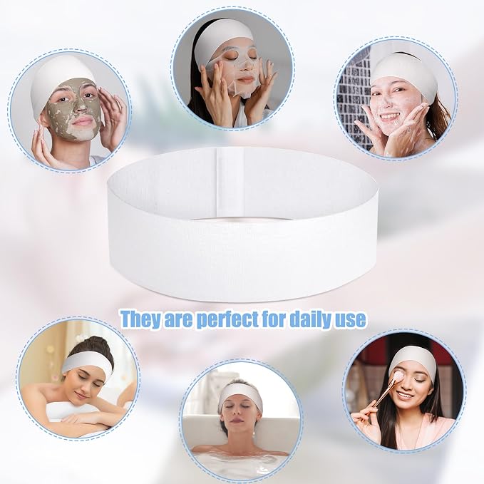 obeoby 100 Pcs Disposable Spa Headband - Image 7