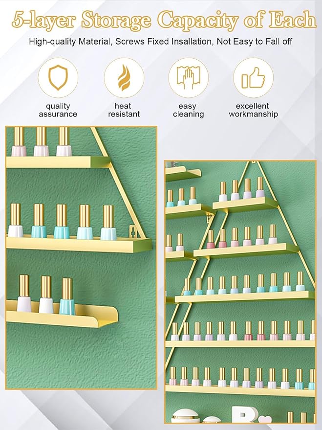EBANKU 10PCS Nail Polish Racks 5 Tiers Nail Polish Shelf - Image 5