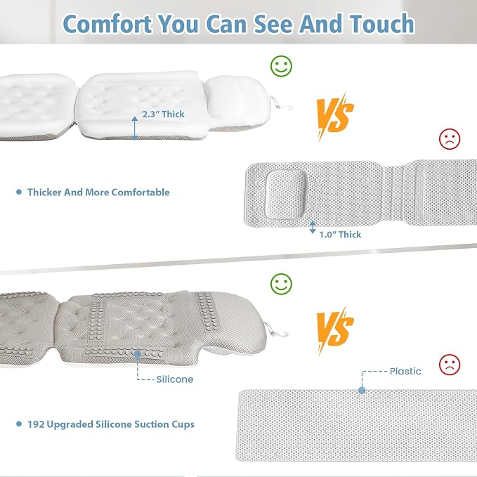 Luxury Full Body Bath Pillow for Bathtub, Bath Pillows for Tub - Image 3