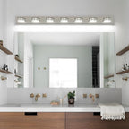 55.12inch Brushed Nickel Vanity Light Fixtures, 7 Light LED Bathroom Vanity - Image 6