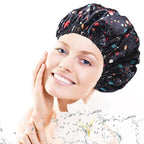 Shower Caps for Women, Double Layers Shower Cap Reusable Waterproof, Bathing - Image 2
