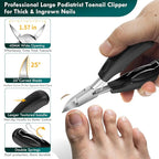 5-in-1 Professional Ingrown Toenail Tools Kit, Wide Jaw Slanted Nail Clippers & - Image 2
