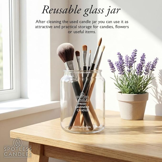 Spotless Leopard Fresh Lavender Candle 22oz Glass Jar - Image 9