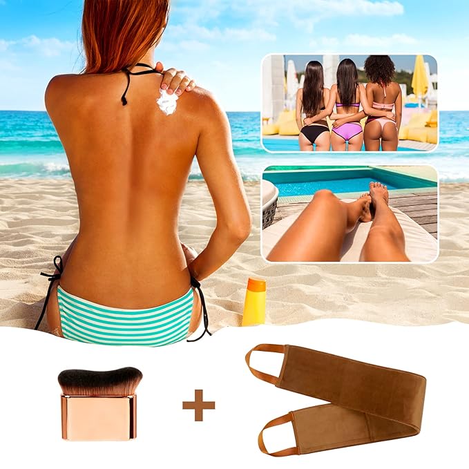 2-in-1 Self Tanning Brush Kit | Rose Gold Tan Applicator - Image 5