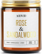 AOOVOO Rose Sandalwood Candles - 9 oz Scented Candles by AOOVOO