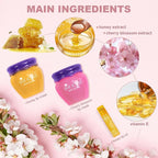 2PCS Lip Mask Overnight, Honey&Sakura Day and Night Repair Sleeping Lip Balm - Image 2