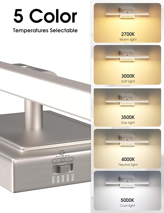 VOLISUN Modern Bathroom Vanity Light 24 inch, 14W Dimmable 5CCT Led Bathroom - Image 4