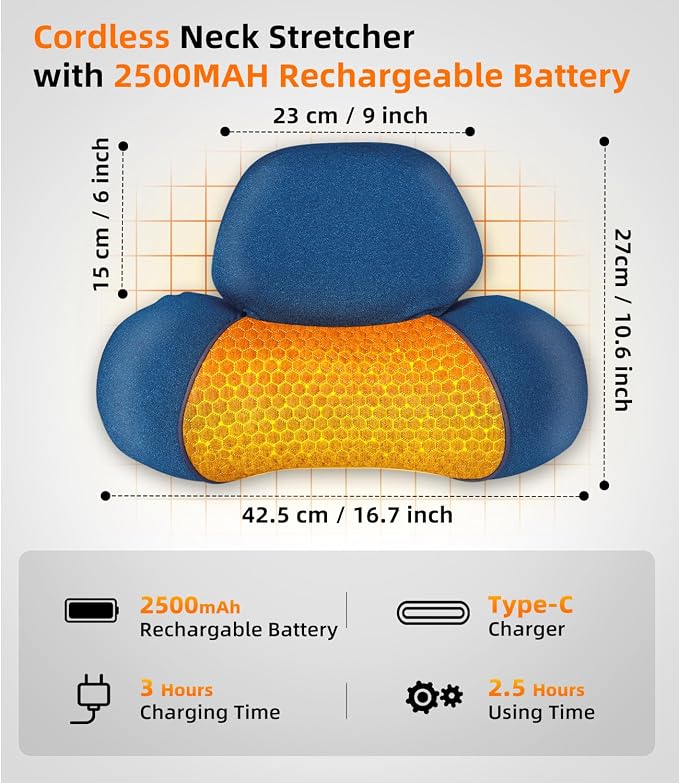 Upalled Neck Cervical Pillows, Rechargeable Neck Massager Cervical Pillows Neck - Image 5