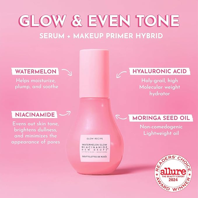 Glow Recipe Watermelon Niacinamide Dew Drops, Korean Niacinamide Serum Drops - Image 2