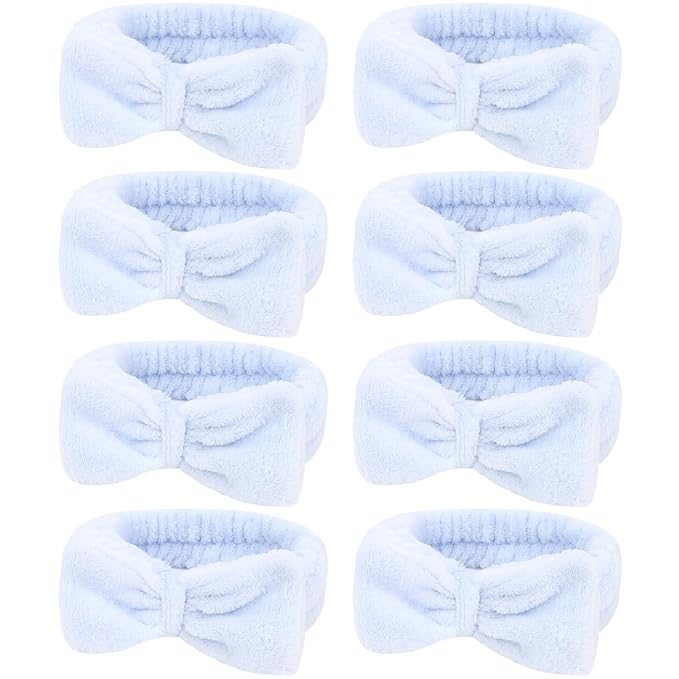 Semato 8 Pcs Blue Spa Headband Bachelorette Party Favor Set Skincare Headbands by Semato