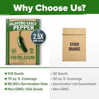 HOME GROWN Jalapeno Pepper Seeds 129+ Heirloom Non-GMO Seeds - Image 7