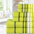 CASA COPENHAGEN Exotic 6Pcs 100% Egyptian Cotton Towels Gift Set- Lime Green - Image 2