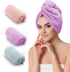 CZZXI 3 PCS Microfiber Hair Towel, Hair Wraps by CZZXI