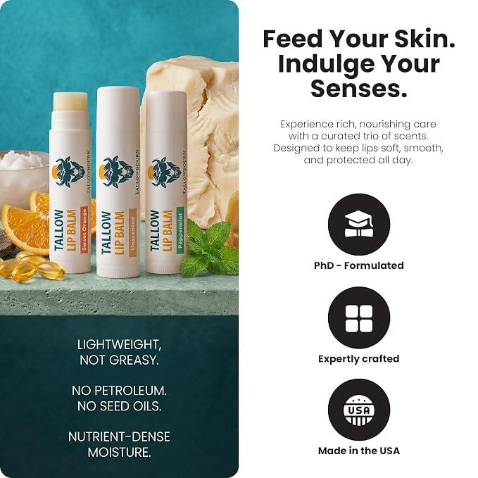 Moisturizing Tallow Lip Balm – Grass-Fed Beef Tallow - Image 2