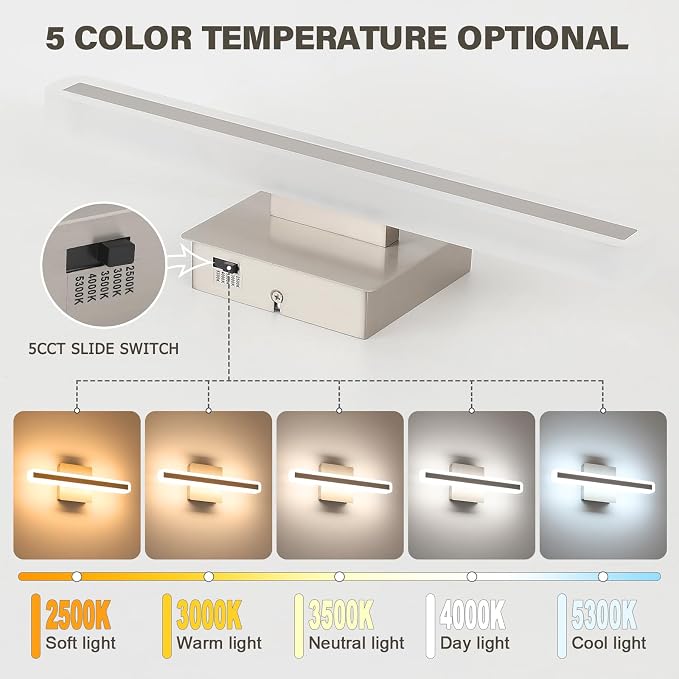 JUSHENG Brushed Nickel Vanity Lights - Image 2