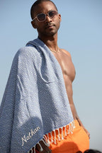 Personalized Embroidered Beach Towel | Throw Blanket, Easy Carry Sand Free - Image 5