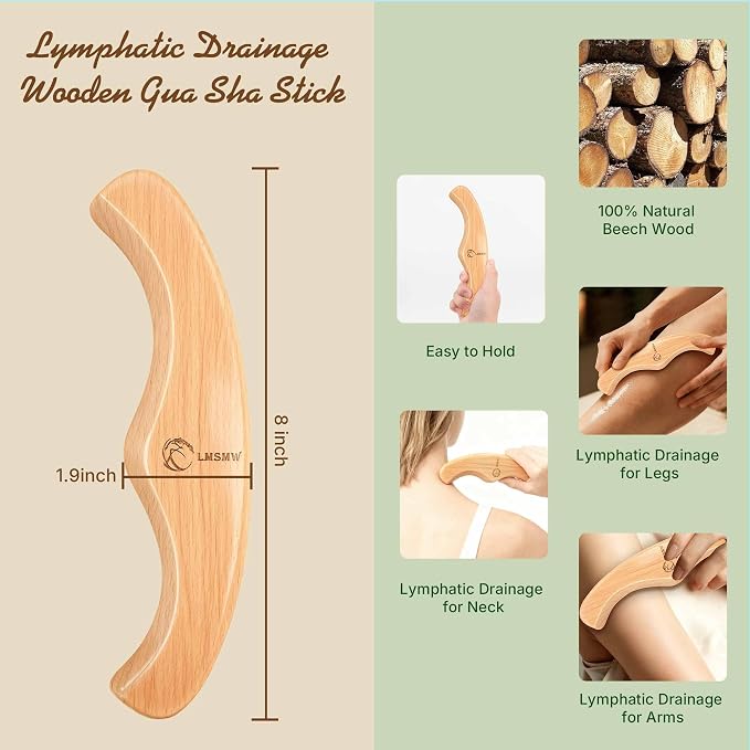 Dry Body Brush Set for Lymphatic Drainage, Round Boar Bristle Dry Brushing Body - Image 4