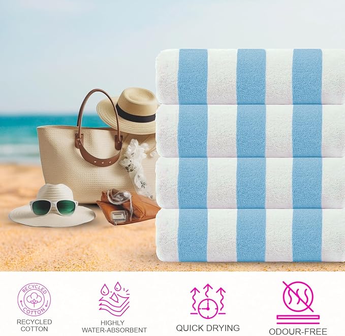 CASA COPENHAGEN Cabana Beach Towel Designed in Denmark Rough and Tough - Image 3