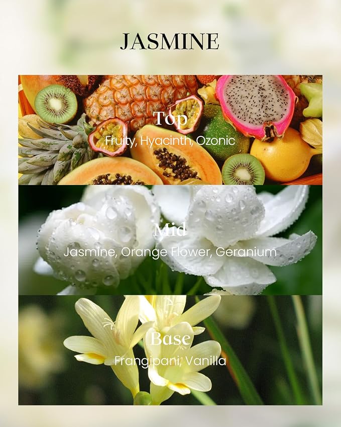 M&SENSE Jasmine Scented Natural Soy Candle, 8.1oz 42H Non-Toxic Long Burning - Image 2