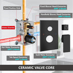 Midanya Shower System with Tub Spout, Bathtub Shower Faucet Set with Square - Image 6