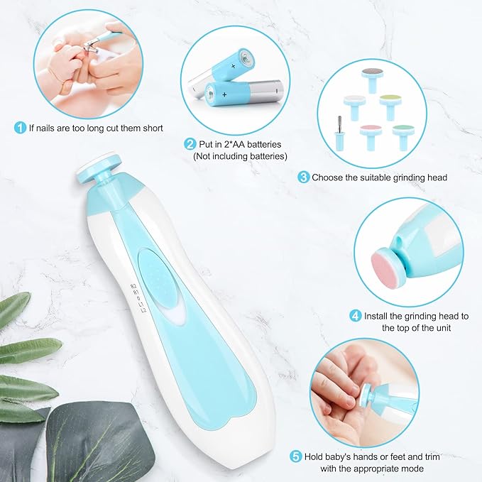 Qunlions life Baby Nail Trimmer Electric-19 in 1 Baby Nail Clippers Safe Baby - Image 3