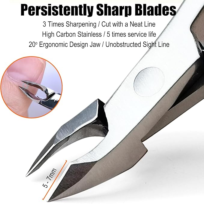 LePinko Professional Cuticle Trimmer kit, Super Sharp Dead Skin Clipper - Image 3