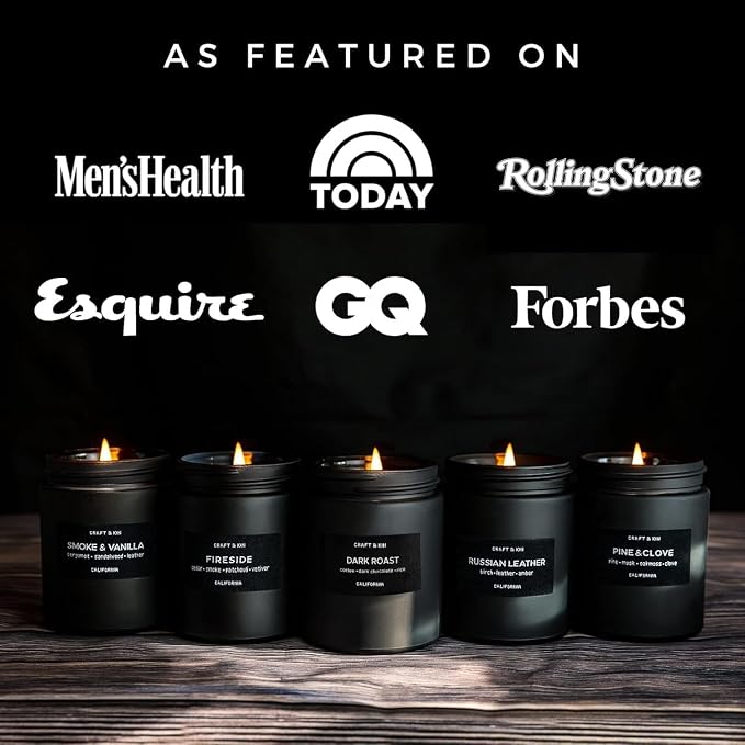 Craft & Kin Premium Dark Roast Coffee Candle | Black Scented Candles - Image 6