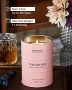 M&SENSE Wild Rose Natural Scented Candle, 70 Hours Long Lasting Soy Candles - Image 5