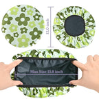 Satin Shower Cap, Three-Layer Terry Cloth Lined, - Image 2