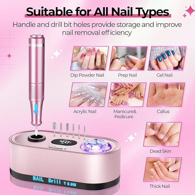 JOSGLOI 40000RPM Electric Nail File Drill Professional Kit, Drill Machine - Image 5