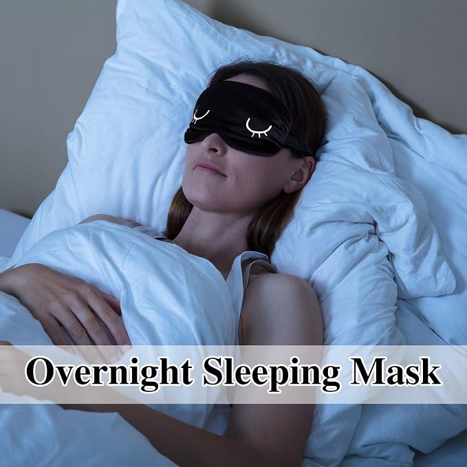 4 Pieces Sleep Eye Masks Silk Sleep Eye Cover Cute Lightweight Adjustable - Image 5