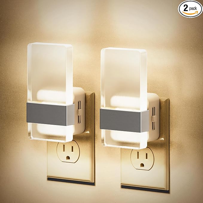 JandCase Night Lights Plug into Wall, Dusk to Dawn Sensor, 3000K Soft White LED by JandCase