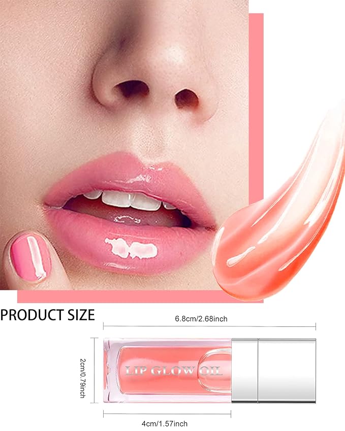 Hydrating Plumping Lip Glow Oil, Tinted Lip Gloss, Transparent Toot Lip Oil - Image 6