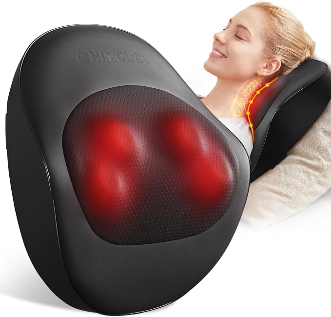 Electric Neck Massager Pillow, Ultra-Quiet Corded Neck and Shoulder Massager by HimoutaUS