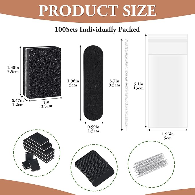 100 Sets Disposable Manicure Kit Individually Package Nail Tech Must Haves - Image 2