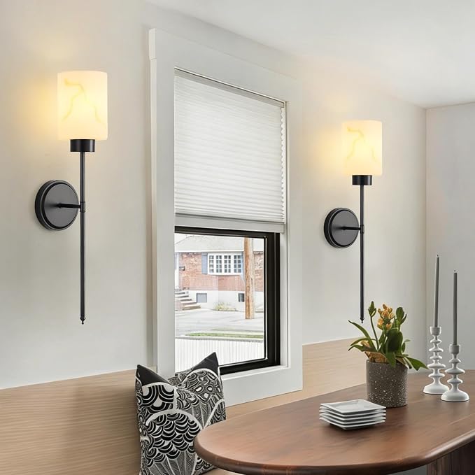 Black Wall Sconces Set of 2 - Image 7