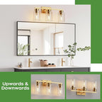 PARTPHONER 3-Light Bathroom Light Fixtures, Brushed Gold Vanity Light - Image 6