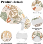 Women Working Cap with Buttons Bouffant Hat Autumn Leaves Nurse Scrub Caps Long - Image 4