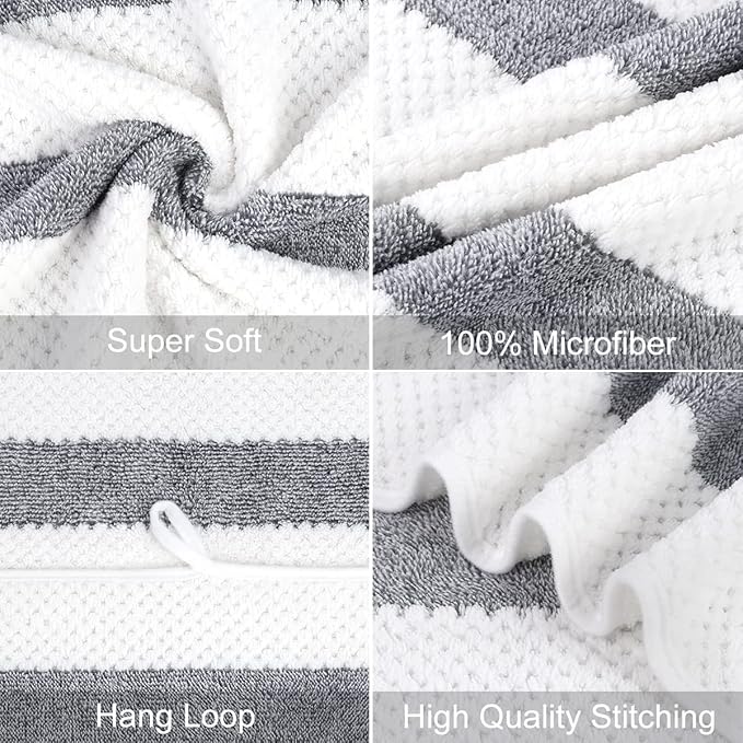JML Large Bath Towels Set of 2, Microfiber Bath Towel - Image 4