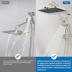 Hibbent cUPC Certified 13'' Shower Head Combo, High Pressure 5 Spray Rainfall - Image 6
