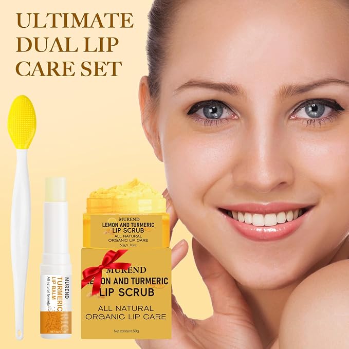 3PCS Turmeric Lemon Lip scrub and Turmeric Lip Balm - Image 2