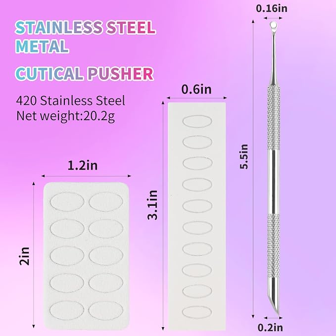 Pre-Treatment Cuticle Pusher, ASTONFOG Dual Ended Cuticle Remover Russian Prep - Image 2