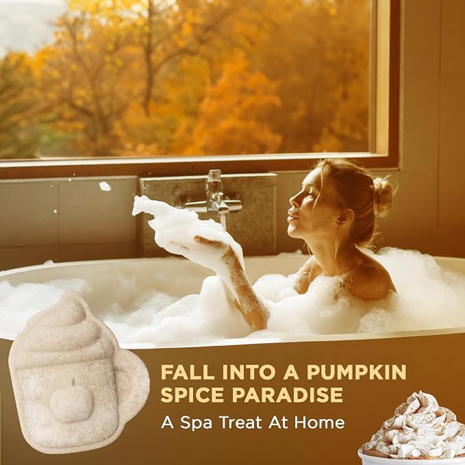 Pumpkin Spice Latte Bath Bomb for Women & Girls – Luxury Fall Bath Bombs - Image 7