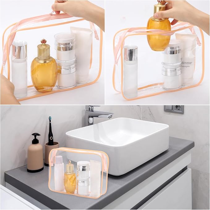 Tbestmax 10 Pack Clear Cosmetic Bags Makeup Bags Portable Waterproof TSA - Image 6