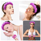Zkptops Spa Headband for Washing Face Wristband Set Sponge Makeup Skincare - Image 4