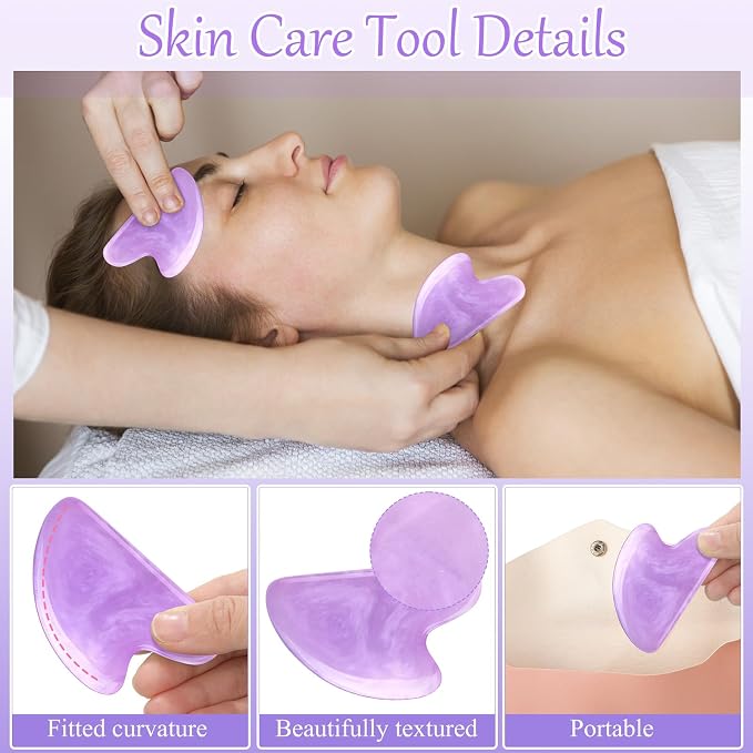 Sherr 16 Pcs Gua Sha Facial Tools Gua Sha Stone Facial Massage Tools Face - Image 3