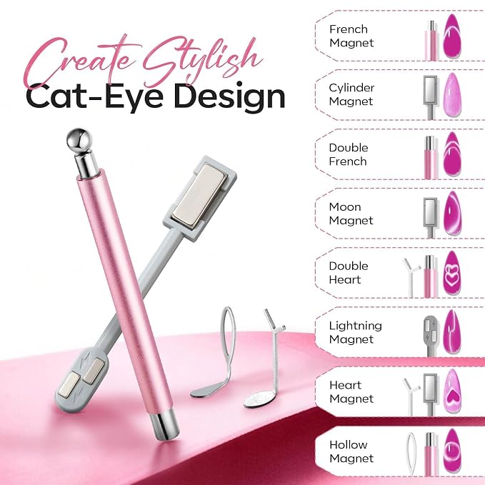 modelones Cat Eye Gel Polish Nail Magnet, 3-in-1 Cat Eye Magnet Pen & - Image 5